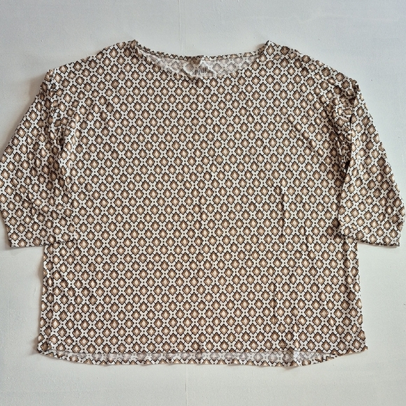 J. Jill Tan Boxy Blouse with Relaxed Fit - Picture 1 of 5